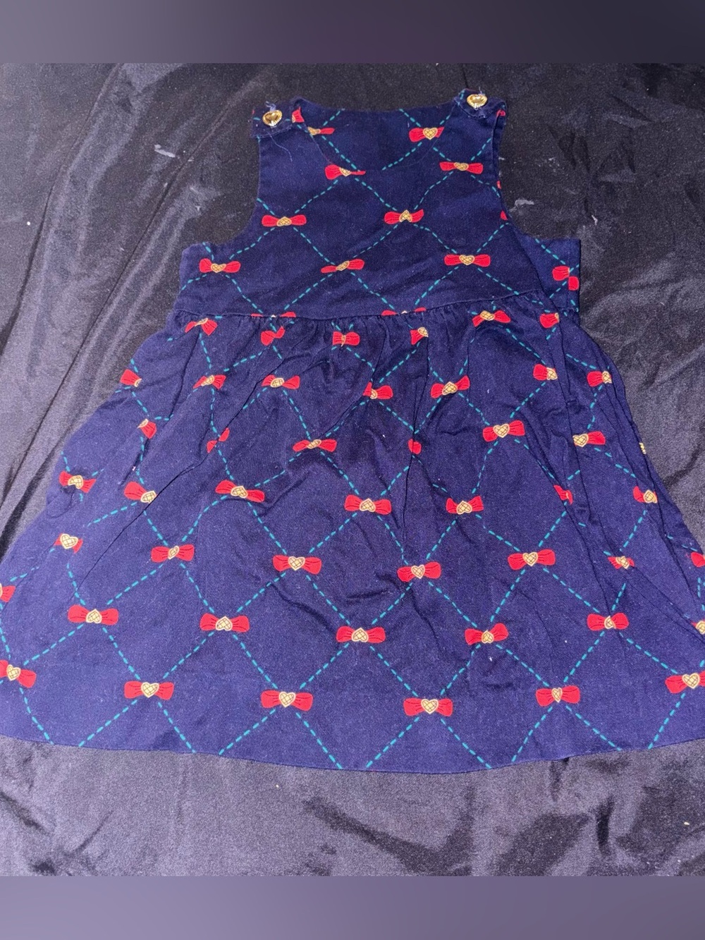 vintage Hartstrings navy blue pinafore jumper dress size 2T